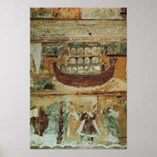 Noah's ark tijdens de overstroming, c.1100 poster