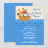 Noah's Ark Twins Baby shower Kaart (Voorkant / Achterkant)