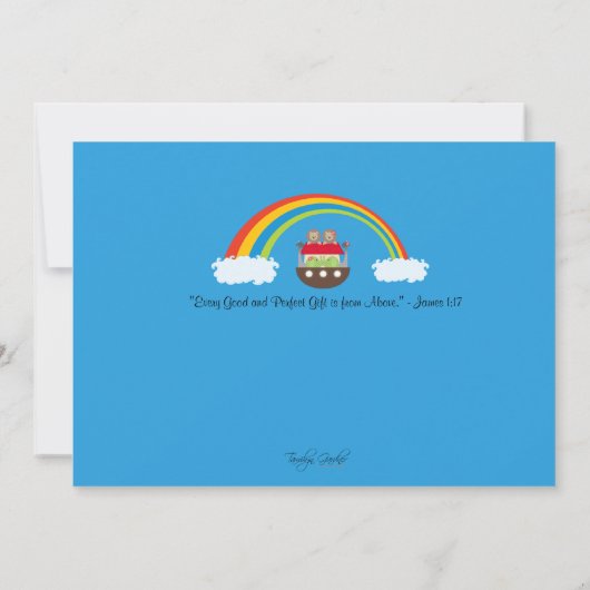 Noah's ark Uitnodiging - Baby shower van paren (Achterkant)