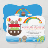 Noah's ark Uitnodiging - Baby shower van paren (Voorkant / Achterkant)