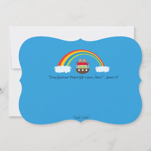 Noah's ark Uitnodiging - Baby shower van paren (Achterkant)