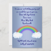 Noahs ark uitnodiging blauw (Achterkant)