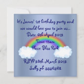 Noahs ark uitnodiging blauw (Achterkant)