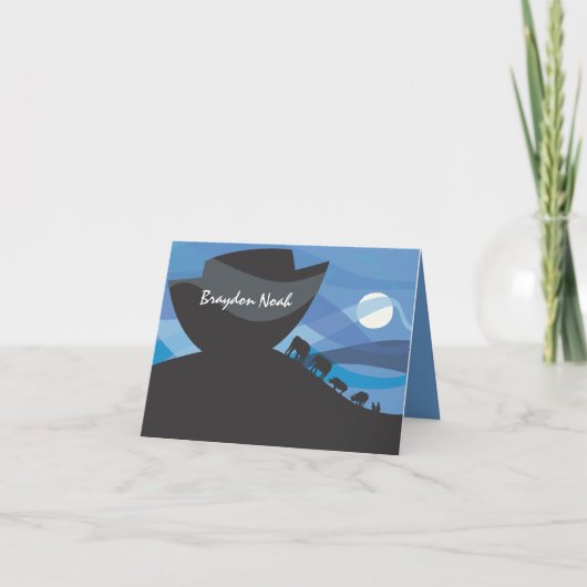 Noah's ark uitnodiging Hartelijk dank (Voorkant)