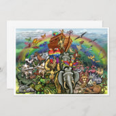 Noah's ark-uitnodiging kaart (Voorkant / Achterkant)