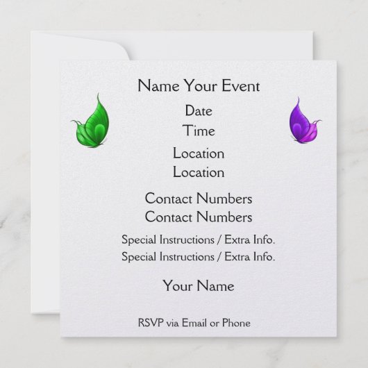 Noah's ark-uitnodiging kaart (Achterkant)