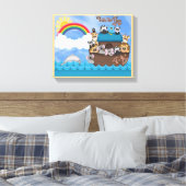 Noahs Ark van dieren twee door twee Bijbel grote v Canvas Afdruk (Insitu (Slaapkamer))