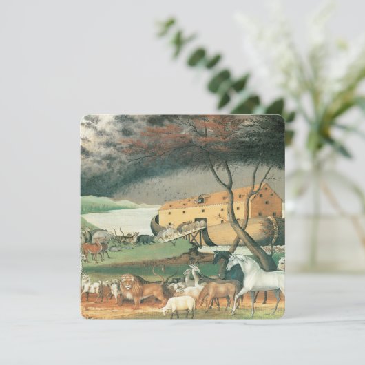 Noah's Ark van Edward Hicks,  Folk Art (Staand voorkant)