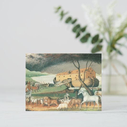 Noah's Ark van Edward Hicks,  Folk Art Briefkaart (Staand voorkant)
