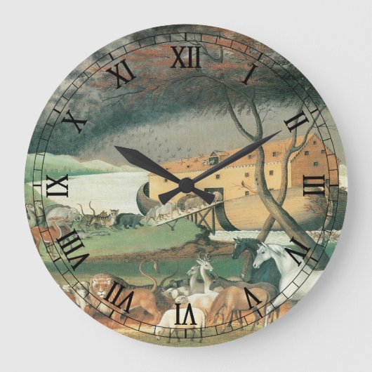 Noah's Ark van Edward Hicks,  Folk Art Grote Klok (Voorkant)