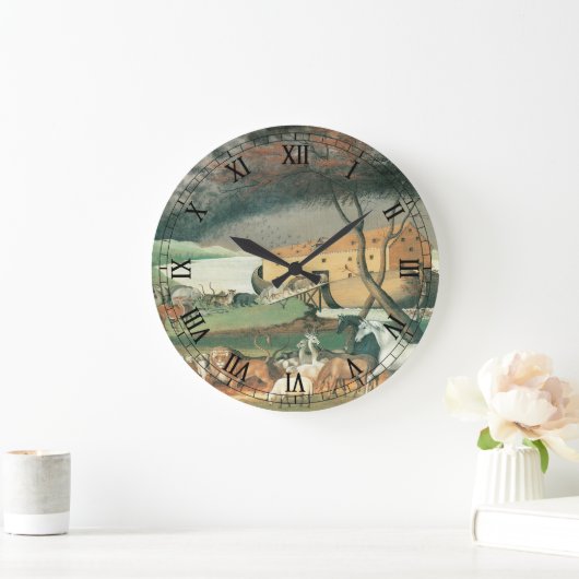 Noah's Ark van Edward Hicks,  Folk Art Grote Klok (Huis)