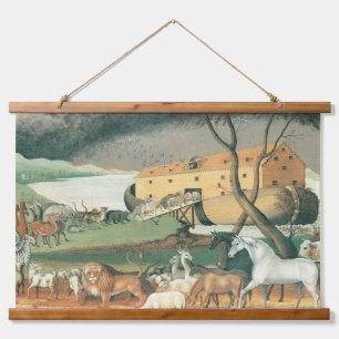 Noah's Ark van Edward Hicks,  Folk Art Hangend Wandkleed