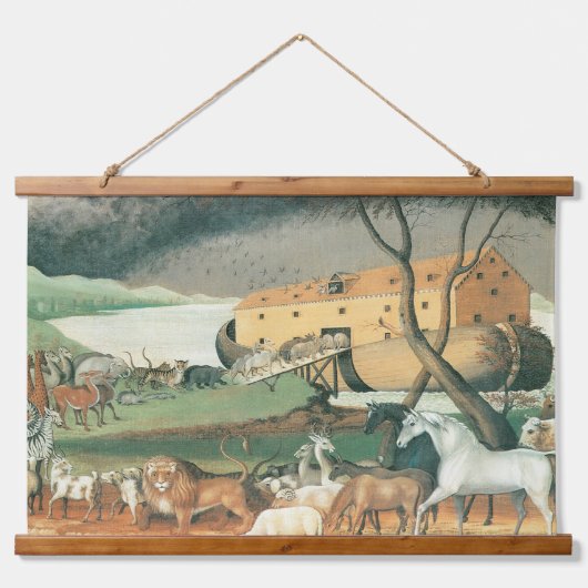 Noah's Ark van Edward Hicks,  Folk Art Hangend Wandkleed (Voorkant)