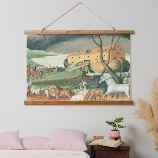 Noah's Ark van Edward Hicks, Folk Art Hangend Wandkleed (Slaapkamer)