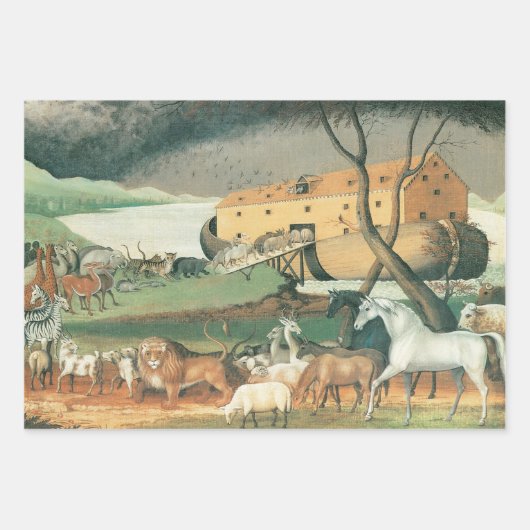 Noah's Ark van Edward Hicks, Folk Art Inpakpapier Vel (Voorkant 3)