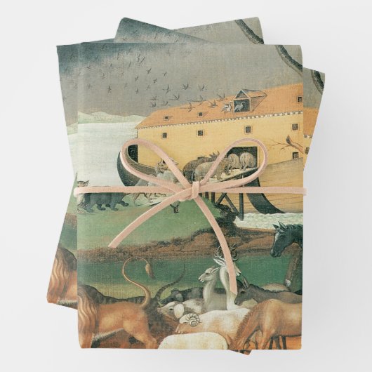 Noah's Ark van Edward Hicks, Folk Art Inpakpapier Vel (In situ)