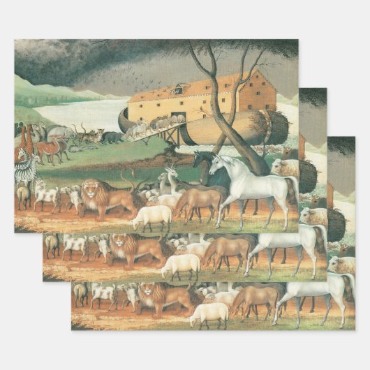 Noah's Ark van Edward Hicks, Folk Art Inpakpapier Vel (Set)