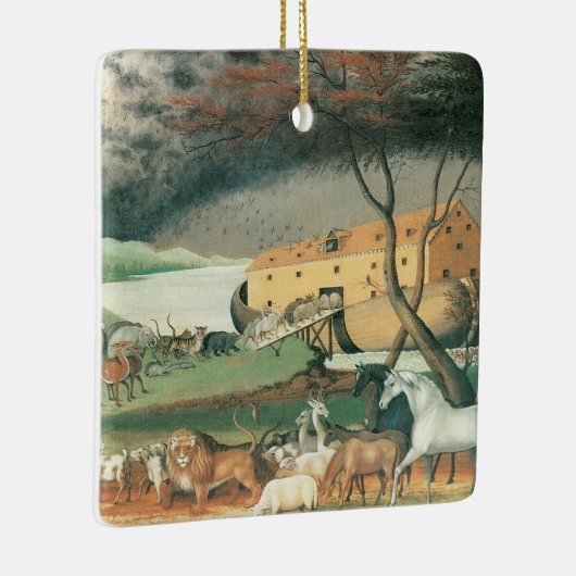 Noah's Ark van Edward Hicks, Folk Art Keramisch Ornament (Rechts)
