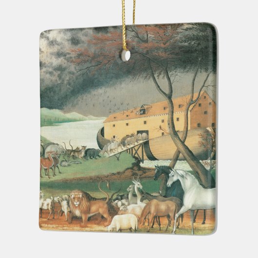 Noah's Ark van Edward Hicks,  Folk Art Keramisch Ornament (Links)