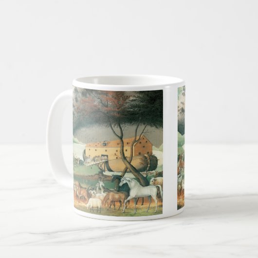 Noah's Ark van Edward Hicks, Folk Art Koffiemok (Voorkant links)