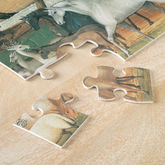 Noah's Ark van Edward Hicks,  Folk Art Legpuzzel (Zijkant)