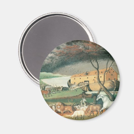 Noah's Ark van Edward Hicks, Folk Art Magneet (Voorkant / Achterkant)