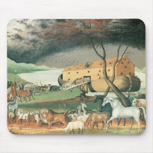 Noah's Ark van Edward Hicks,  Folk Art Muismat (Voorkant)