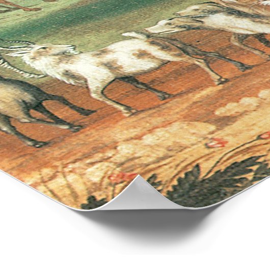 Noah's Ark van Edward Hicks, Folk Art Poster (Hoek)