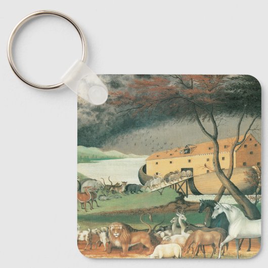 Noah's Ark van Edward Hicks,  Folk Art Sleutelhanger (Voorkant)