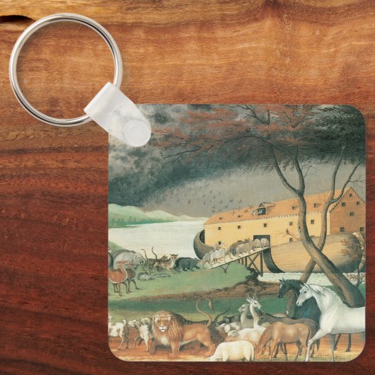 Noah's Ark van Edward Hicks, Folk Art Sleutelhanger (Voorkant)