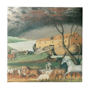Noah's Ark van Edward Hicks,  Folk Art Tegeltje