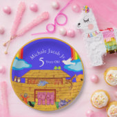 Noah's Ark Verjaardagsfeest Rainbow Elephant Papieren Bordje (Feest)