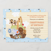 Noah's Ark Verjaardagsuitnodiging (met optionele f Kaart (Voorkant / Achterkant)