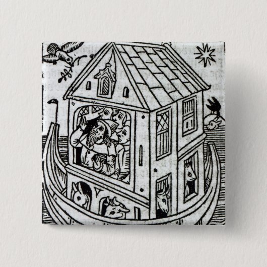Noah's Ark Vierkante Button 5,1 Cm (Voorkant)
