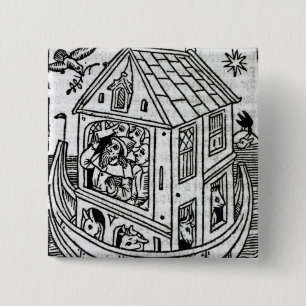 Noah's Ark Vierkante Button 5,1 Cm