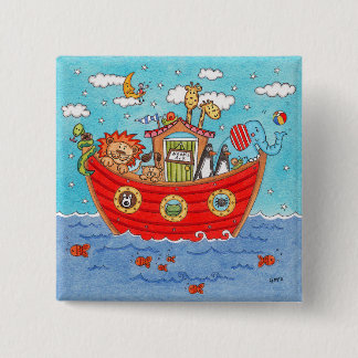 Noah's Ark Vierkante Button 5,1 Cm