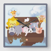 Noah's Ark Vierkante Klok (Voorkant)
