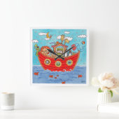 Noah's Ark Vierkante Klok (Huis)