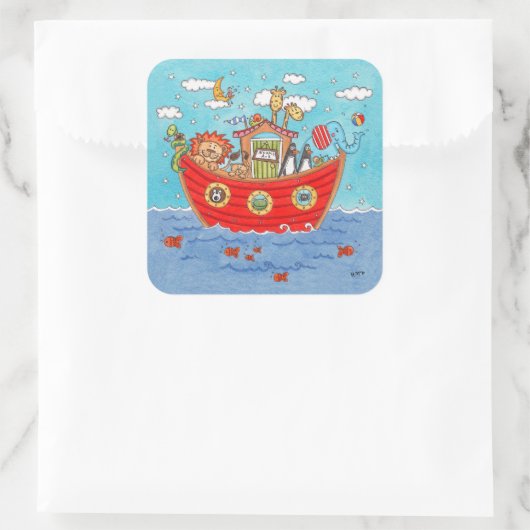 Noah's Ark Vierkante Sticker (Tas)