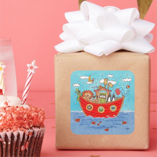 Noah's Ark Vierkante Sticker (Feest)