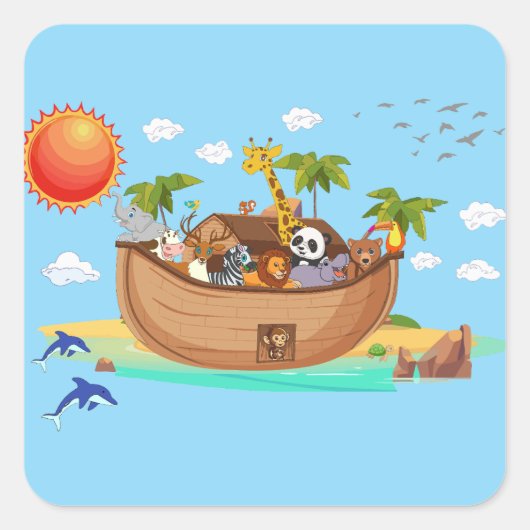 Noah's Ark Vierkante Sticker (Voorkant)