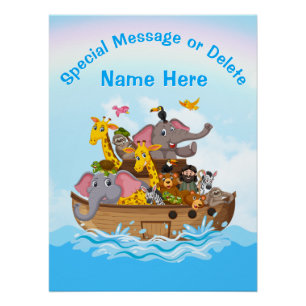 Noah's Ark Wall Art, Christelijke kinderkamer muur Perfect Poster
