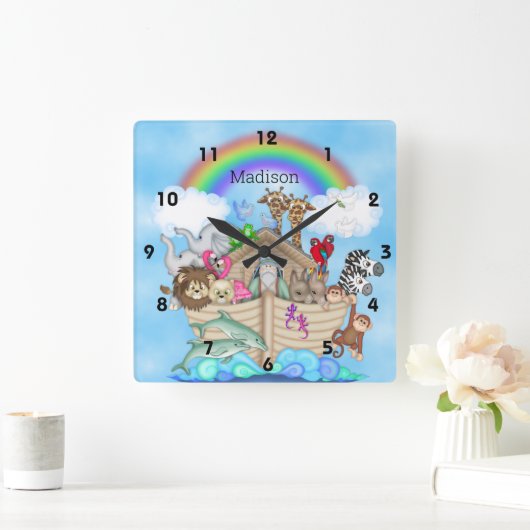 Noah's Ark Wall Clock Vierkante Klok (Huis)