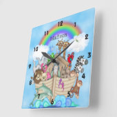 Noah's Ark Wall Clock Vierkante Klok (Hoek)