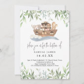 Noah's Ark Waterverf Animals Greenery Baptism Kaart (Voorkant)