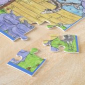 Noah's Ark Waterverf Rainbow Animal Elephant Legpuzzel (Zijkant)