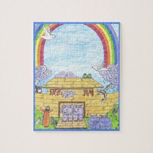 Noah's Ark Waterverf Rainbow Animal Elephant Legpuzzel (Verticaal)