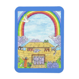 Noah's Ark Waterverf Rainbow Animal Elephant Magneet