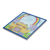 Noah's Ark Waterverf Rainbow Animal Elephant Tegeltje (Zijkant)