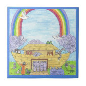 Noah's Ark Waterverf Rainbow Animal Elephant Tegeltje (Voorkant)